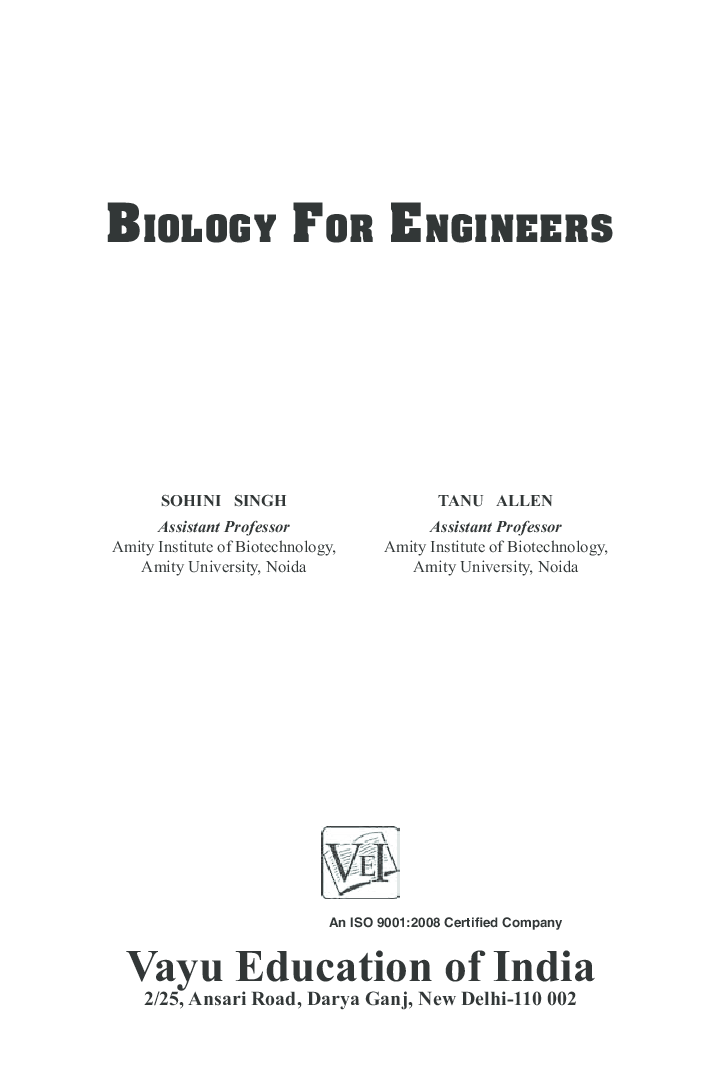 Download Biology For Engineers eBook PDF Online 2022