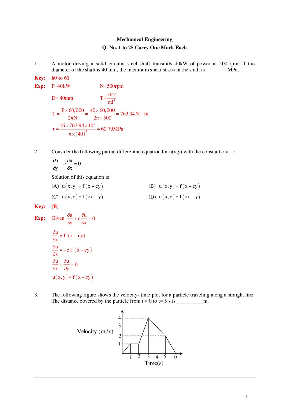 Download Gate Previous Year Question Papers Mechanical Engineering 2005