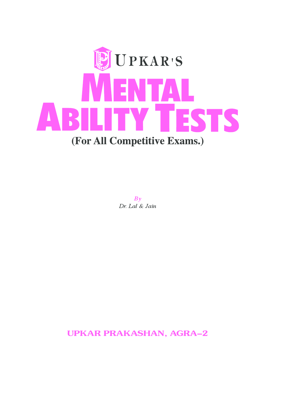 Download Upkar Prakashan Mental Ability Test Book PDF Online 2022