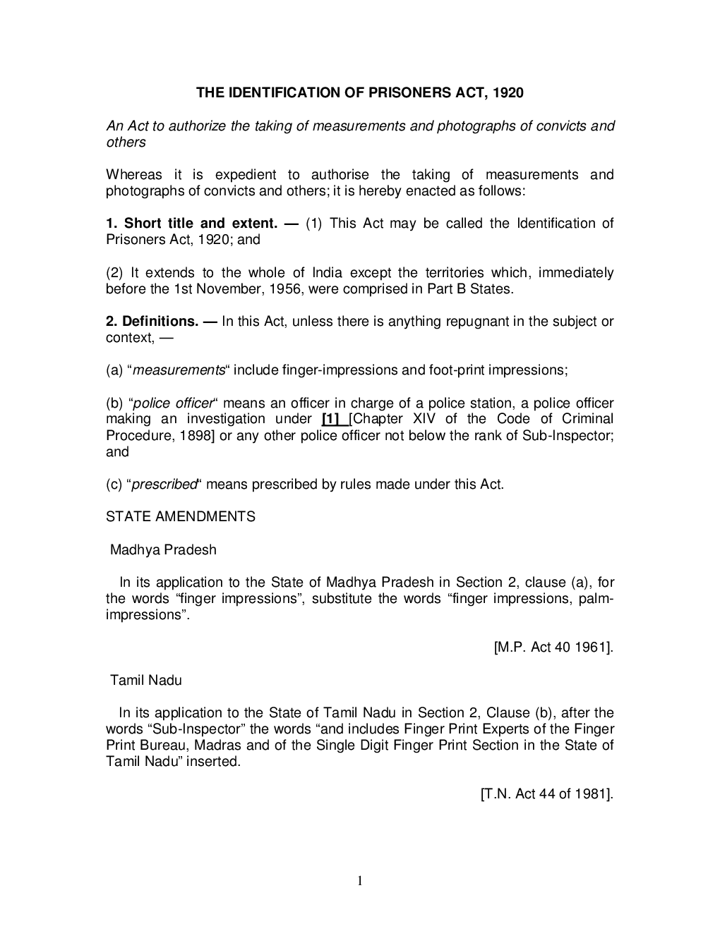 Download The Identification Of Prisoners Act 1920 PDF Online 2020