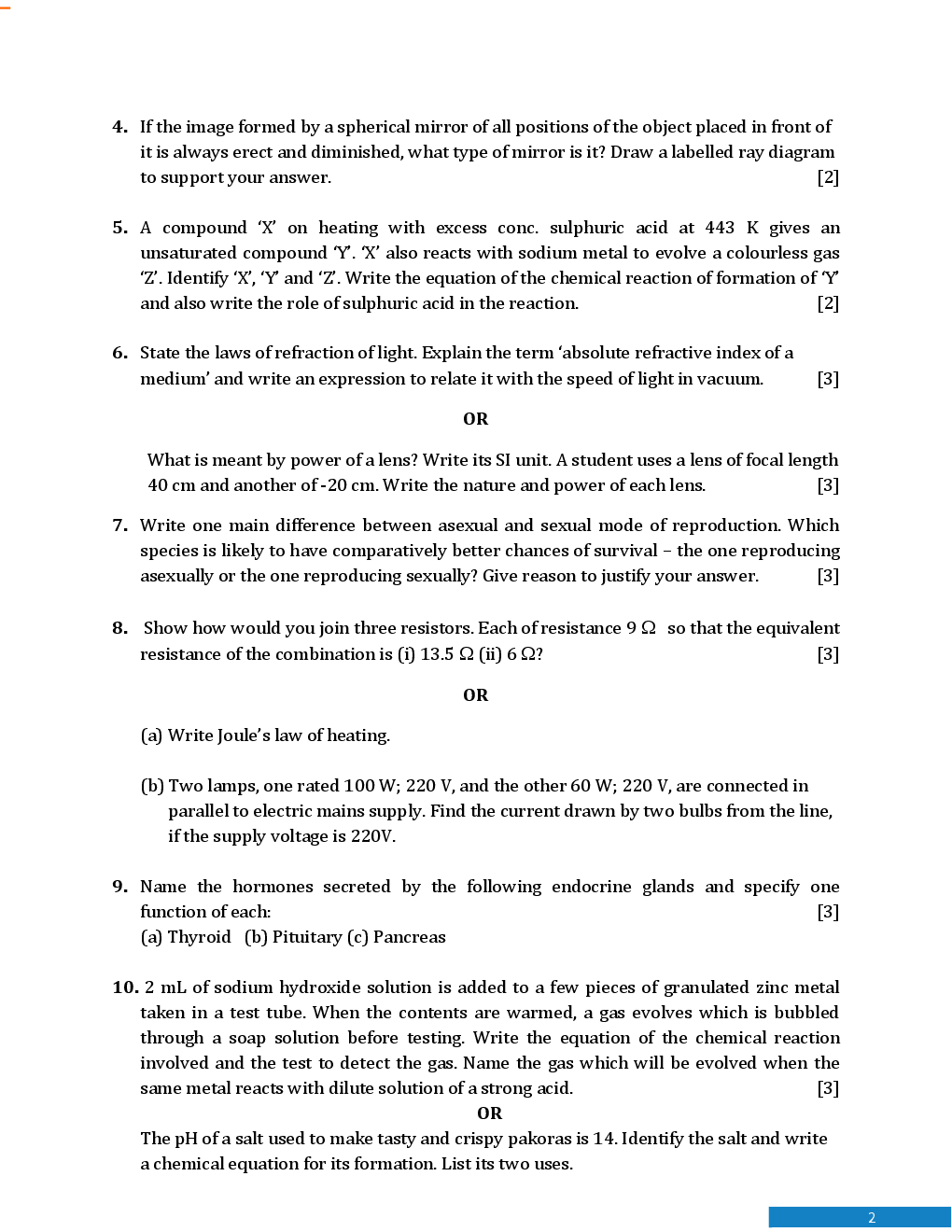 Download CBSE Board Class 10 Science Previous Year Question Paper With