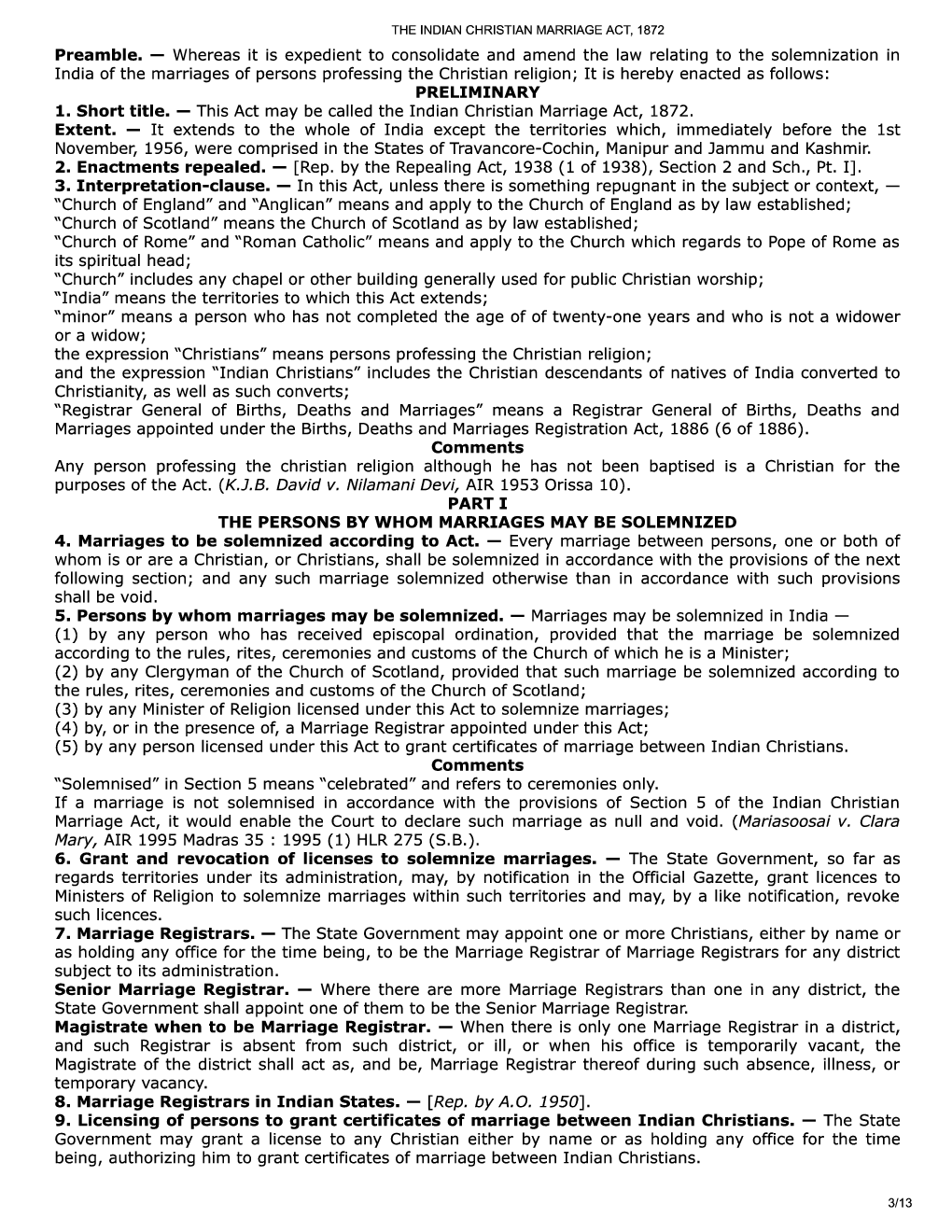 Download The Indian Christian Marriage Act, 1872 by Panel Of Experts