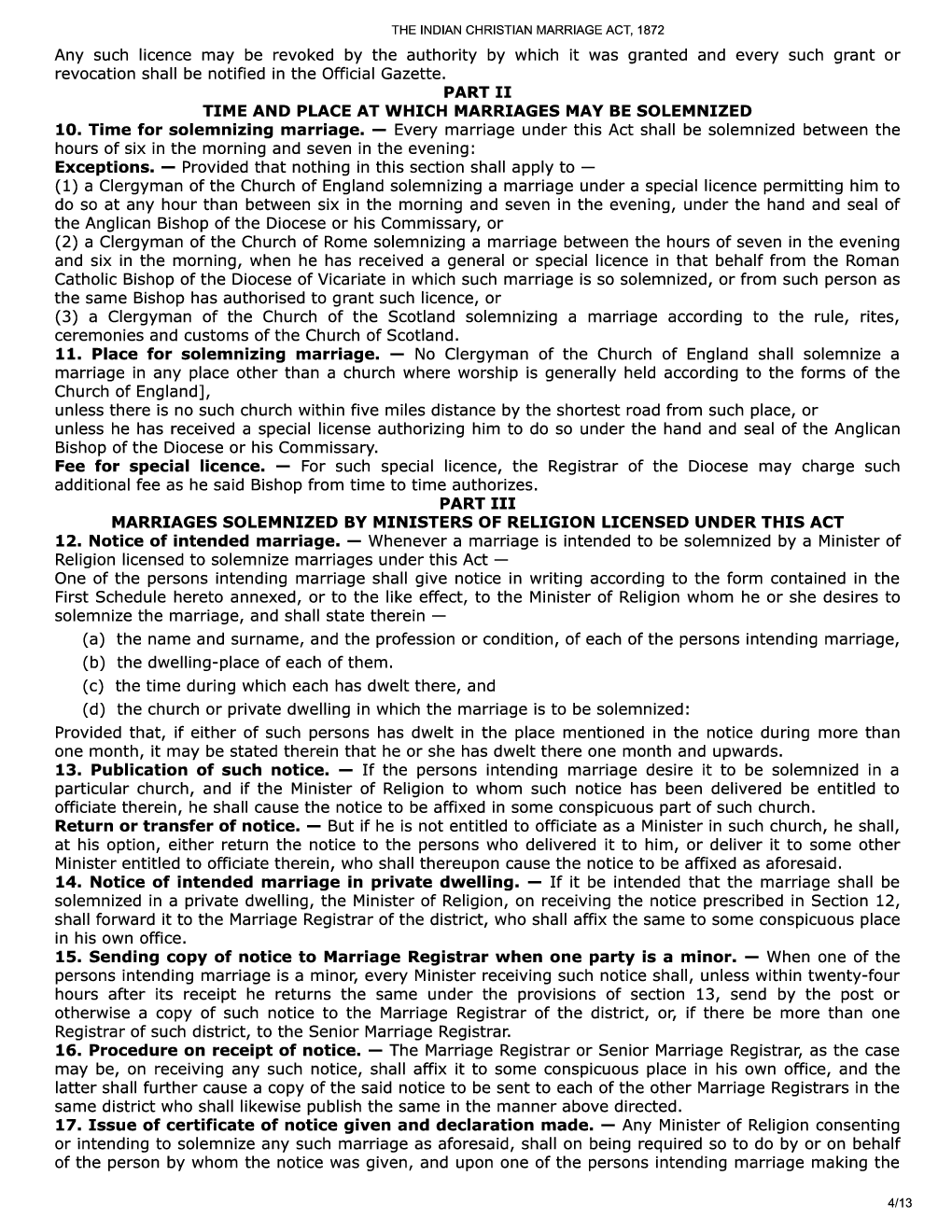 Download The Indian Christian Marriage Act, 1872 by Panel Of Experts