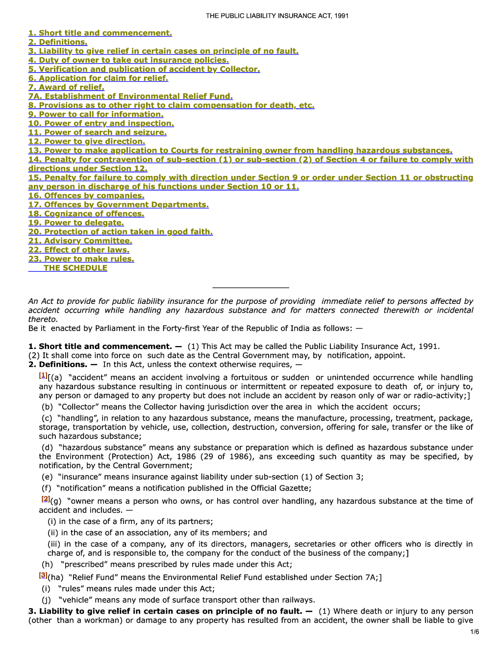 Download The Public Liability Insurance Act, 1991 PDF Online 2020
