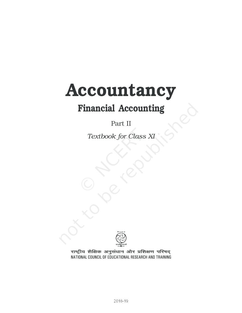Download Free NCERT Class 11 Accountancy Financial Accounting Part 2