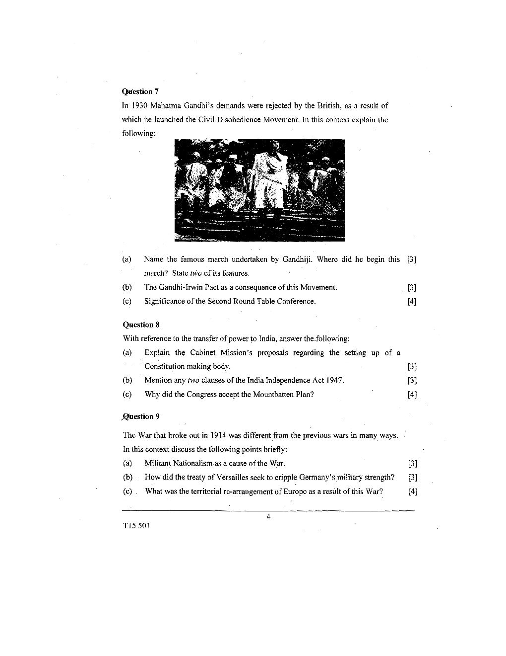 Download ICSE Class10 Previous Year Question Paper History & Civics