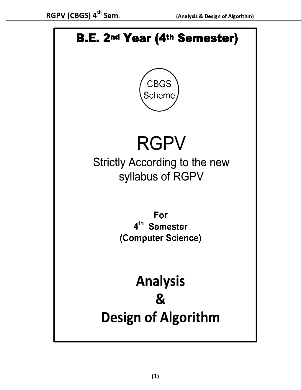 Download RGPV BE 4th Sem CSE Analysis And Design Of