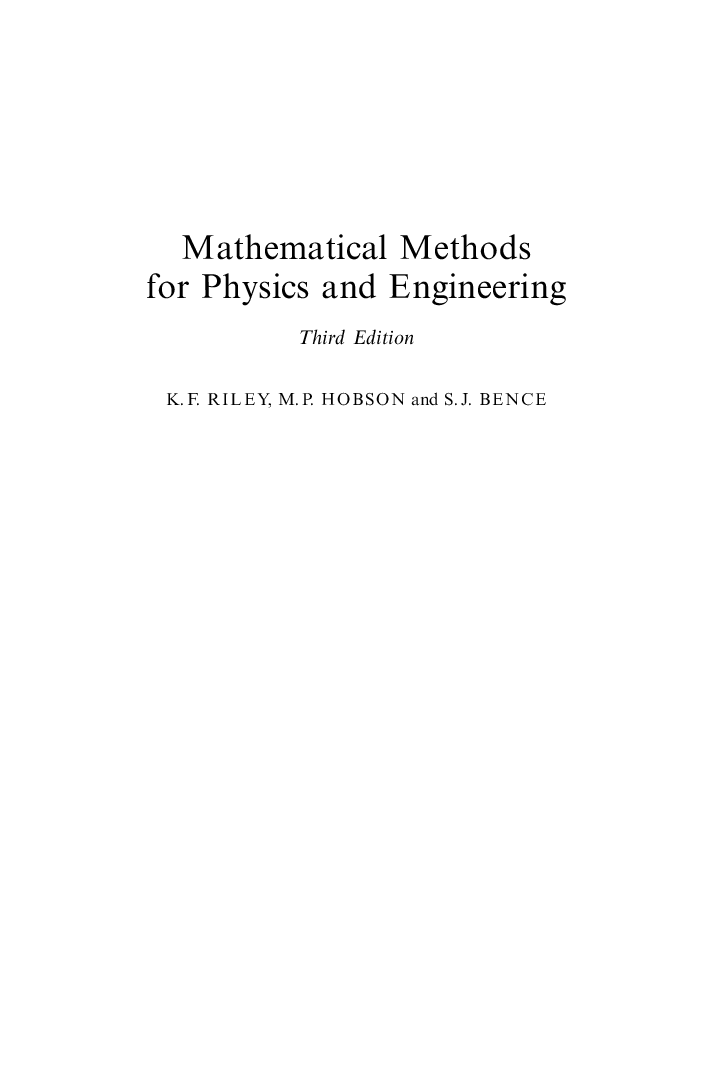 Download Free Mathematical Methods For Physics And Engineering PDF Online