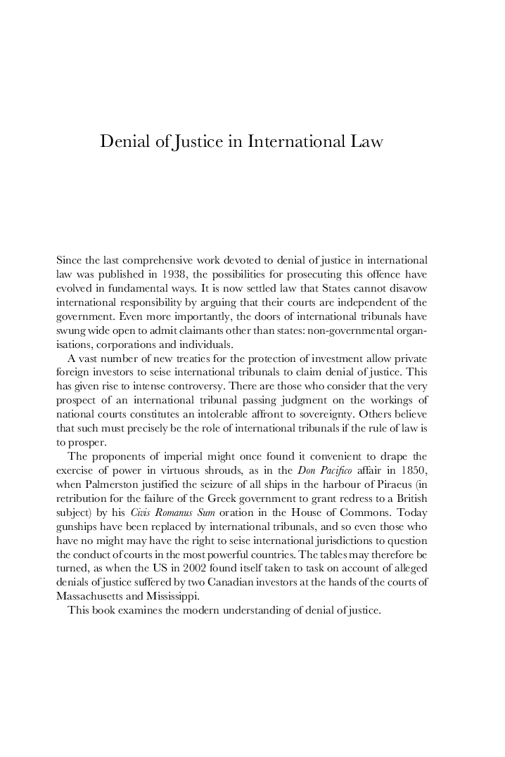 Download Free Denial Of Justice In International Law PDF Online 2021
