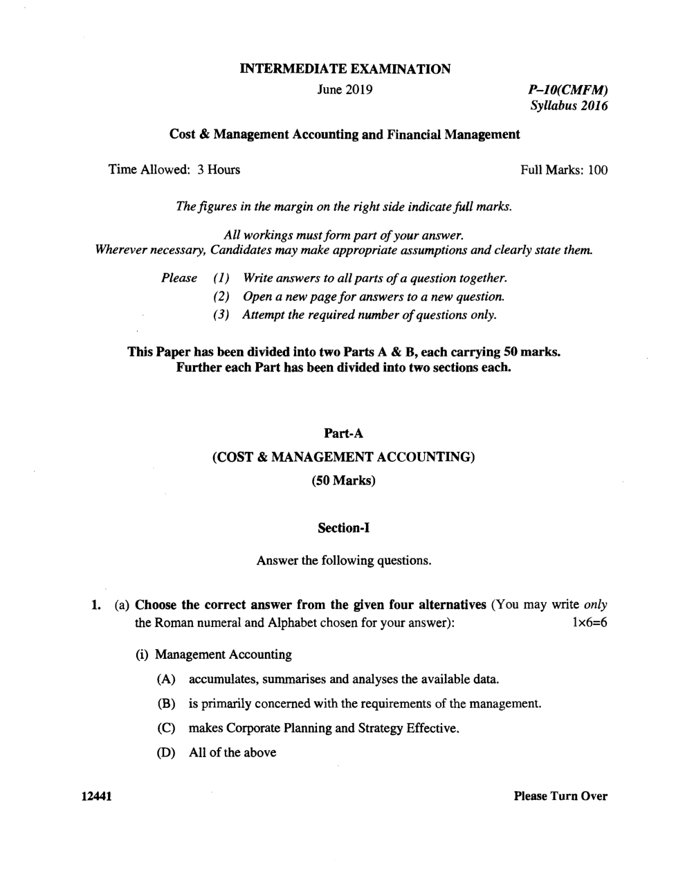 Download CMA Intermediate Group 2 Syllabus2016 ( Cost And Management