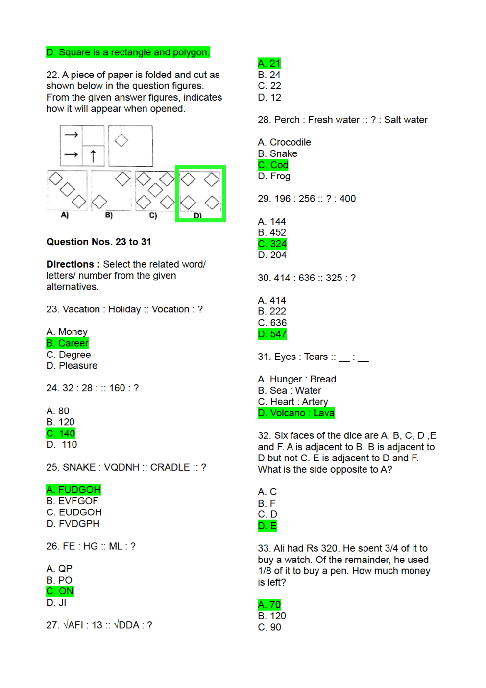 Download SSC CHSL 2015 Previous Year Question Paper With Answer Paper1