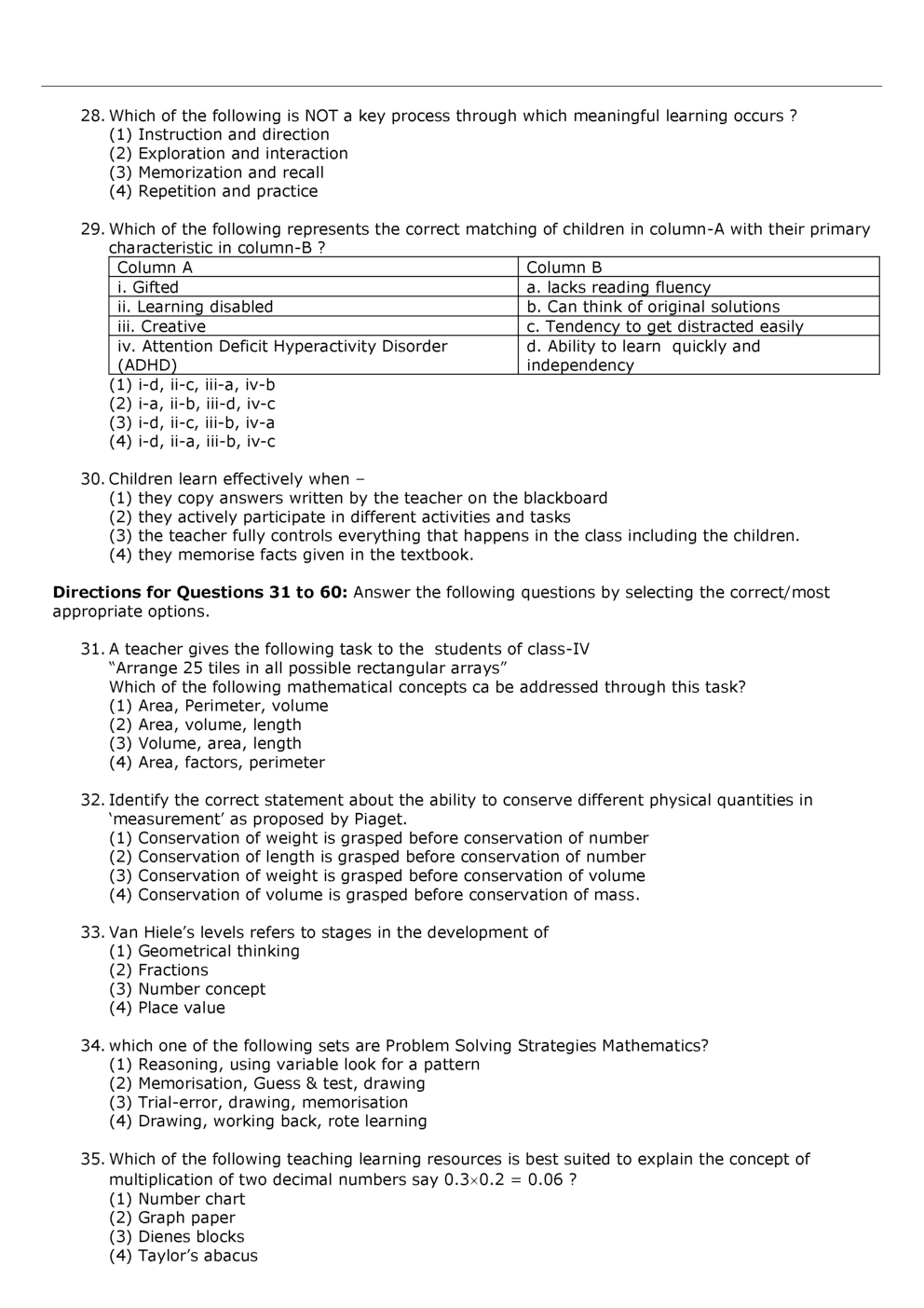 CTET 2022 ONLINE EXAM Previous year question papers Analysis.