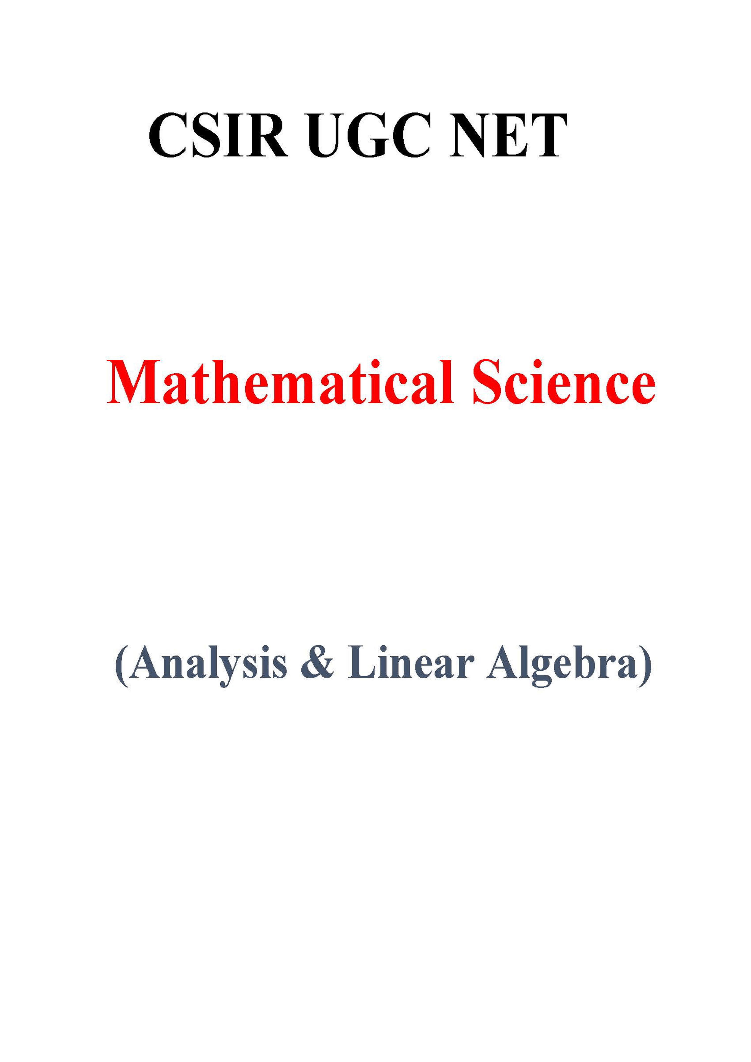 Download CSIR NET Mathematical Science Analysis & Linear Algebra PDF