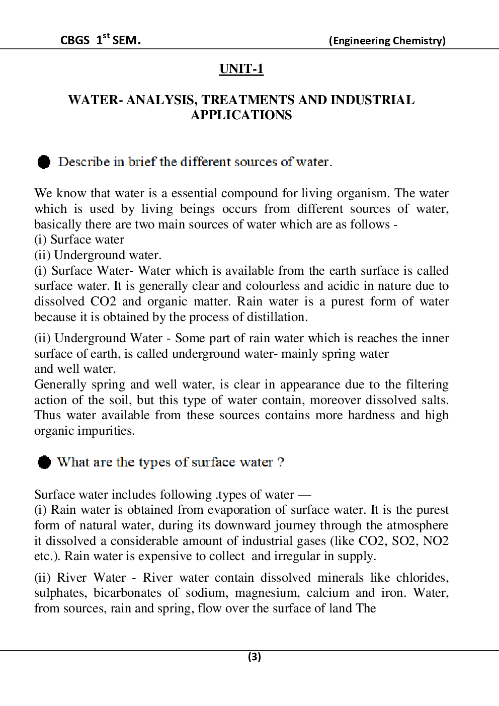 Download Engineering Chemistry For RGPV B.E. 1st Sem & 2nd Sem by Prepared By Top Faculties Of