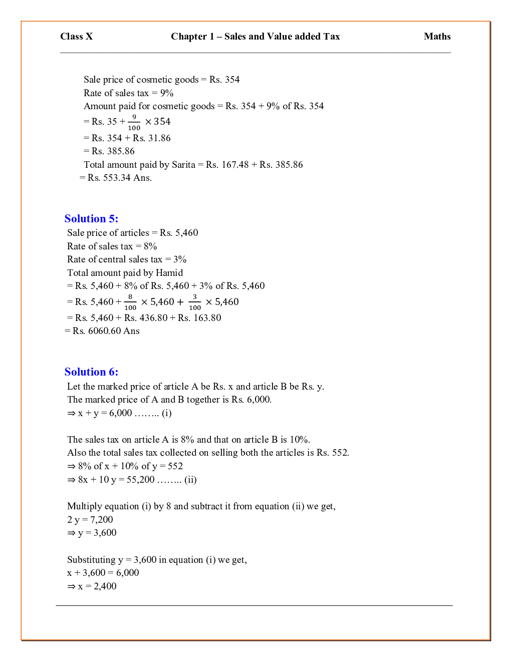 Download ICSE Selina Textbook Solutions For Class 10 Mathematics PDF Online