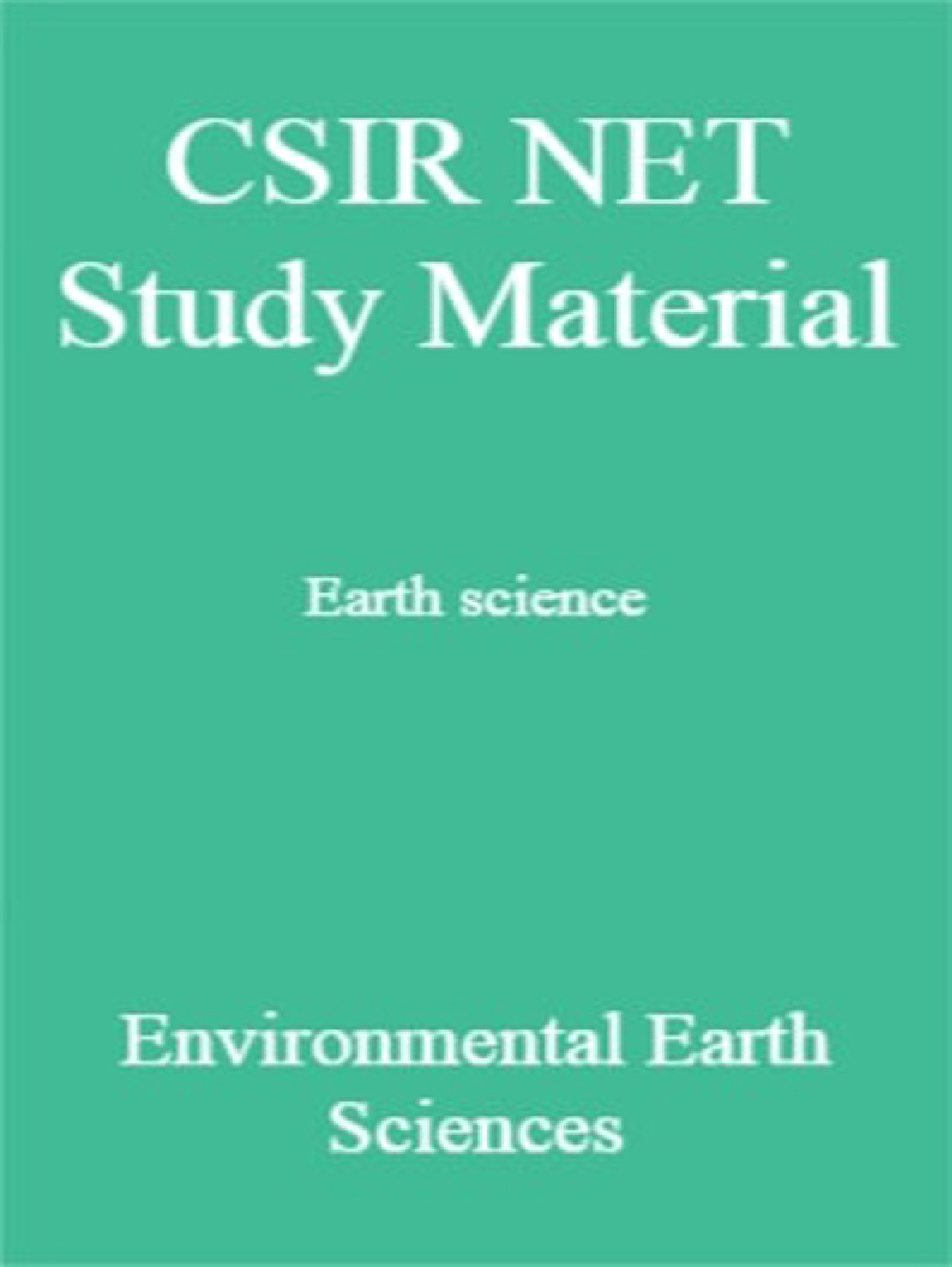 Download CSIR NET Study Material Earth science Environmental Earth