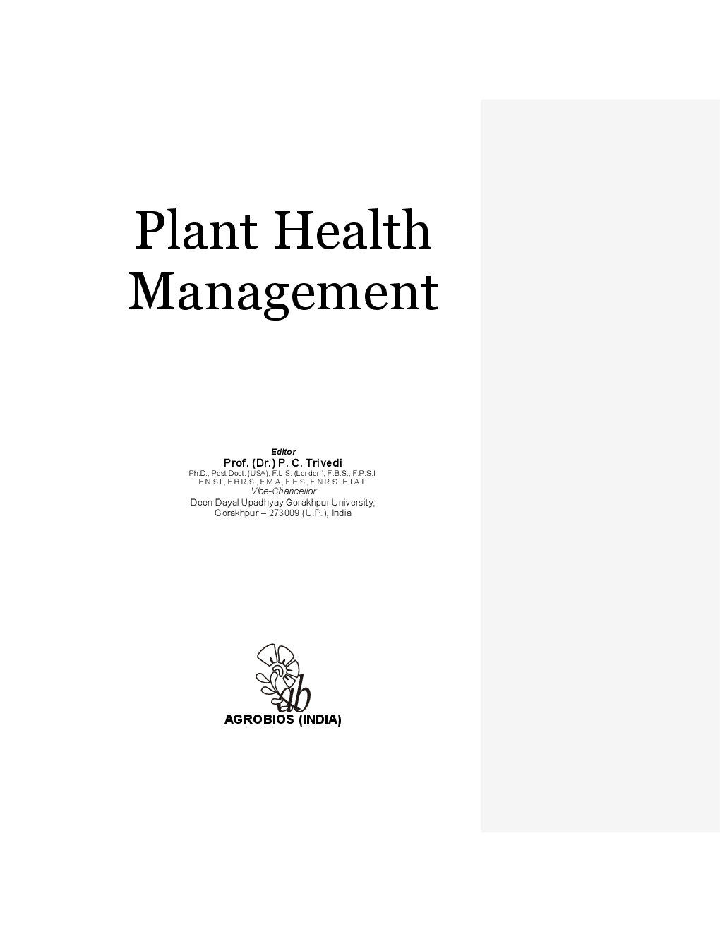 Download Plant Health Management PDF Online 2022 by PC Trivedi