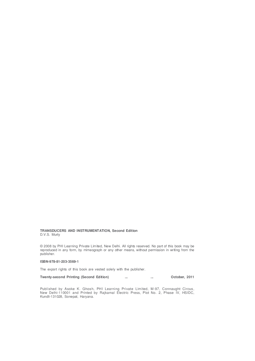 Download Transducers And Instrumentation PDF Online by D.V.S. MURTY