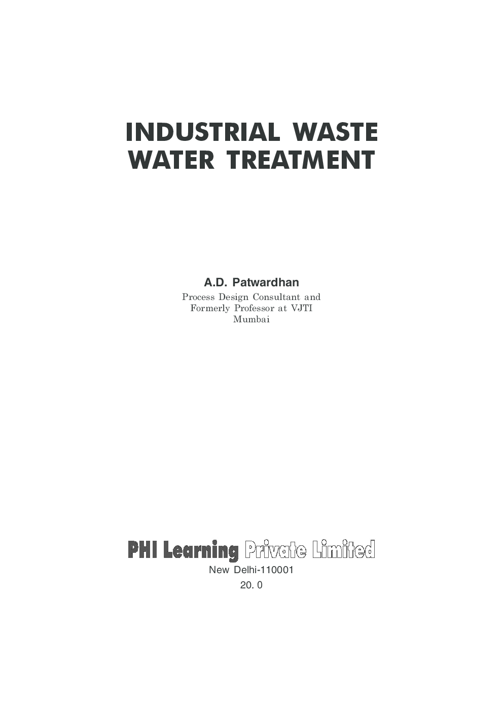 Download Industrial Waste Water Treatment PDF Online 2022 by A.D