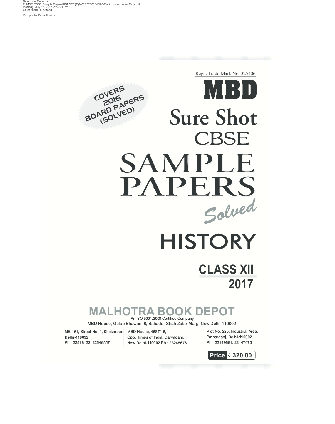 Download MBD Sure Shot CBSE Sample Papers Solved Class 12 History 2017