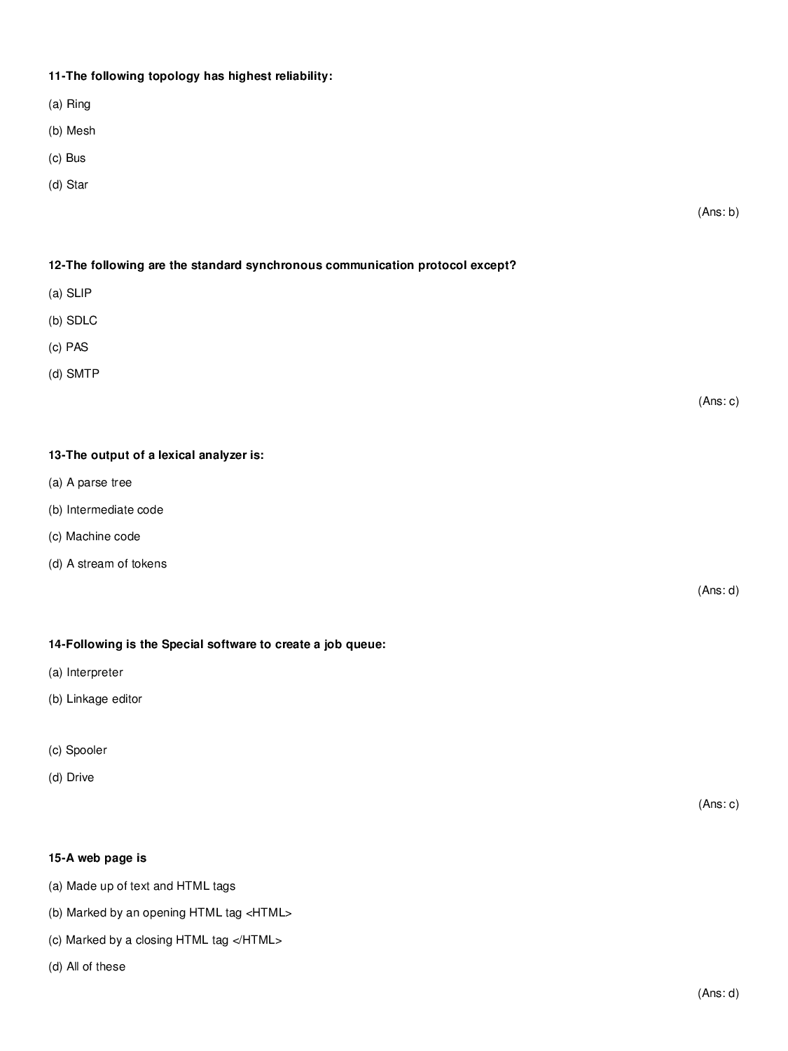 Multiple Choice Questions on Workshop Technology