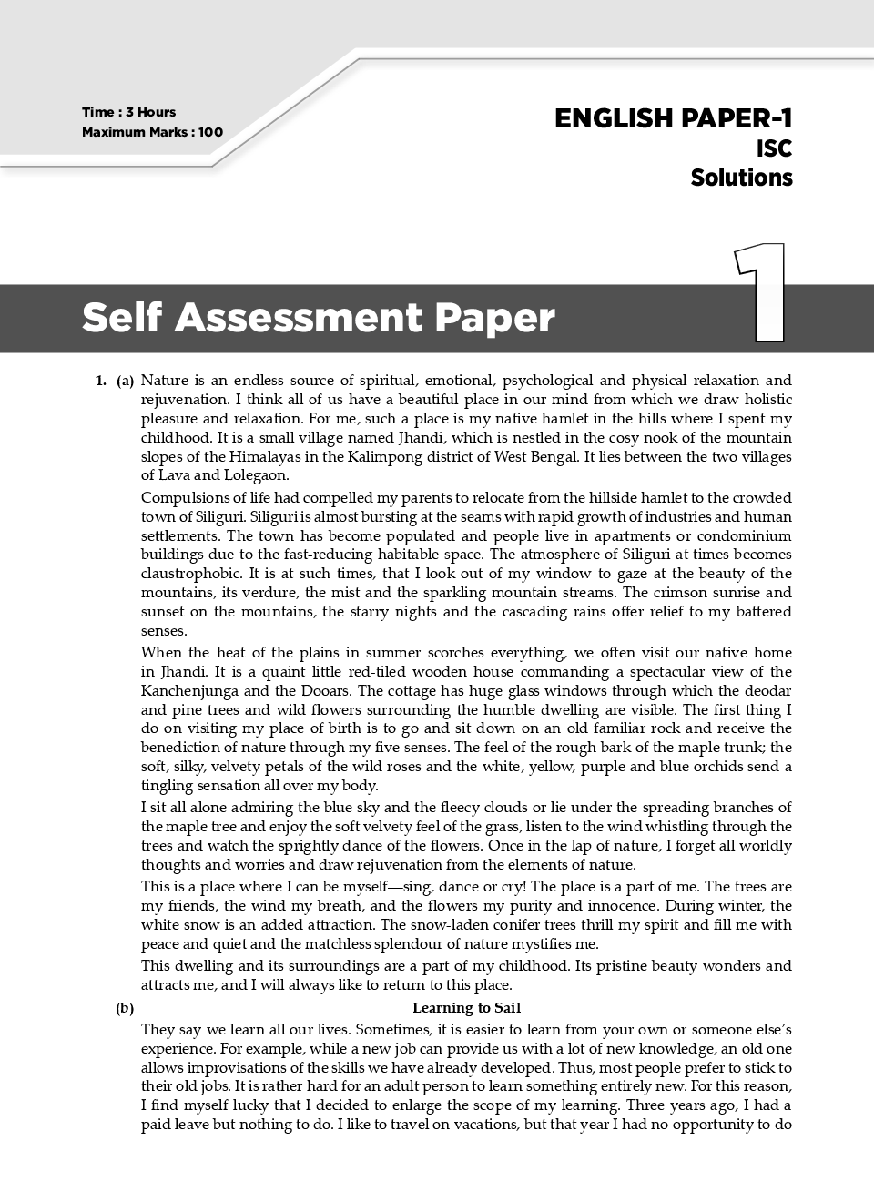 Download Oswaal ISC Sample Question Papers 1 For Class XI