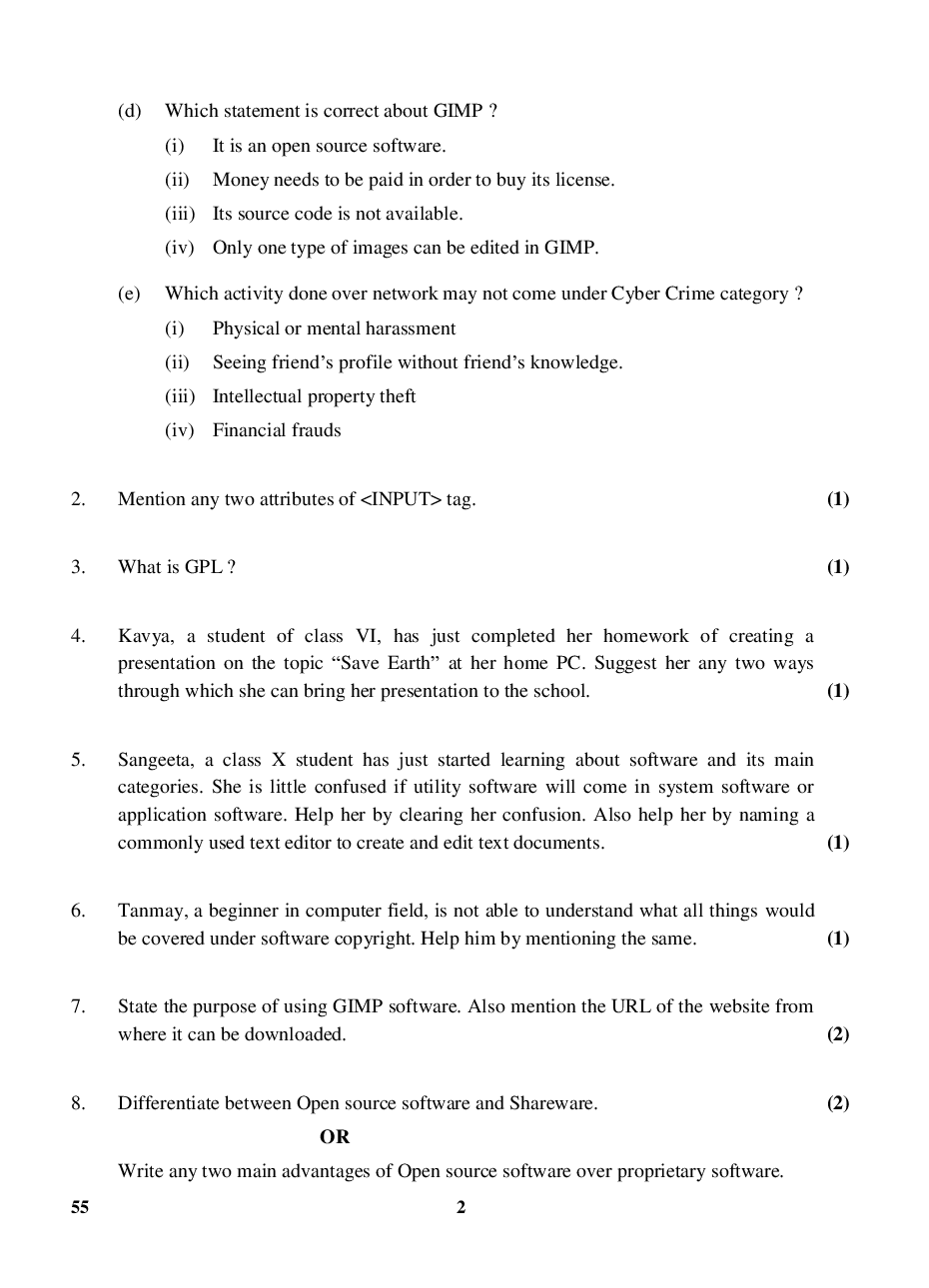 Download Free CBSE Class10 Information & Communication Technology