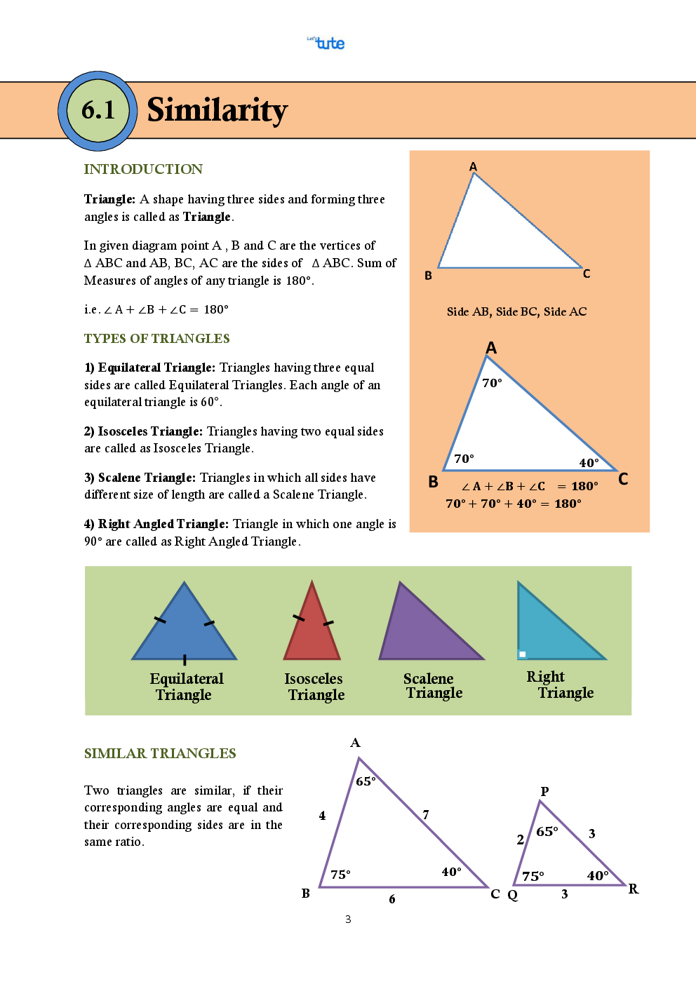 Download CBSE Mathematics Smart Book For Class 10 Triangles PDF Online