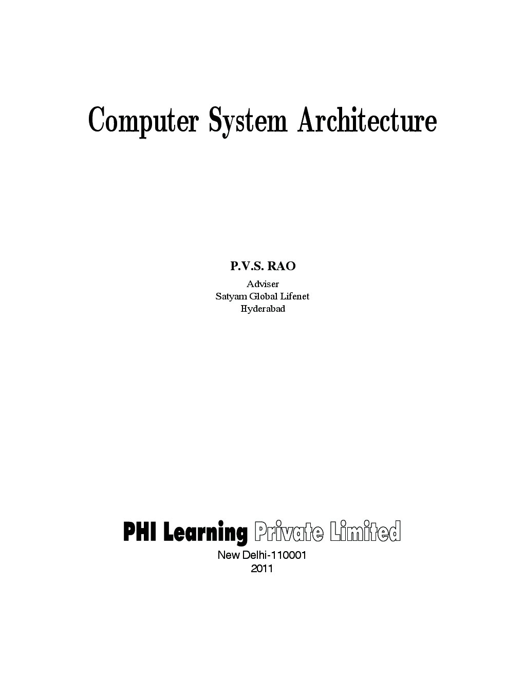 Download Computer System Architecture PDF Online by P. V