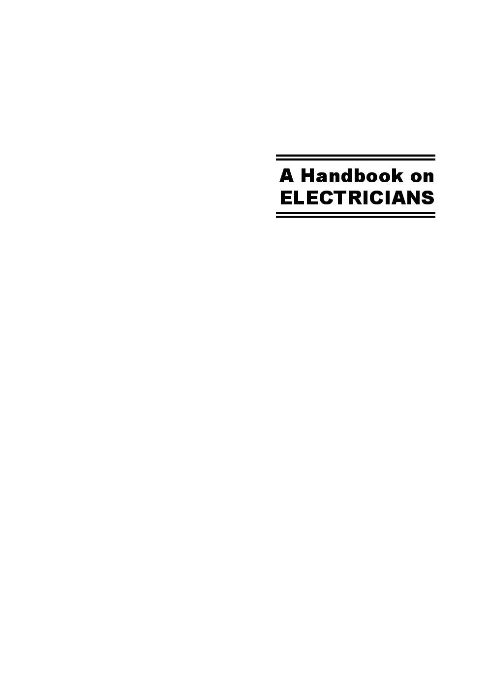 Download A Handbook On Electricians PDF Online 2020 by Dr. Nirmal Kumar Jain