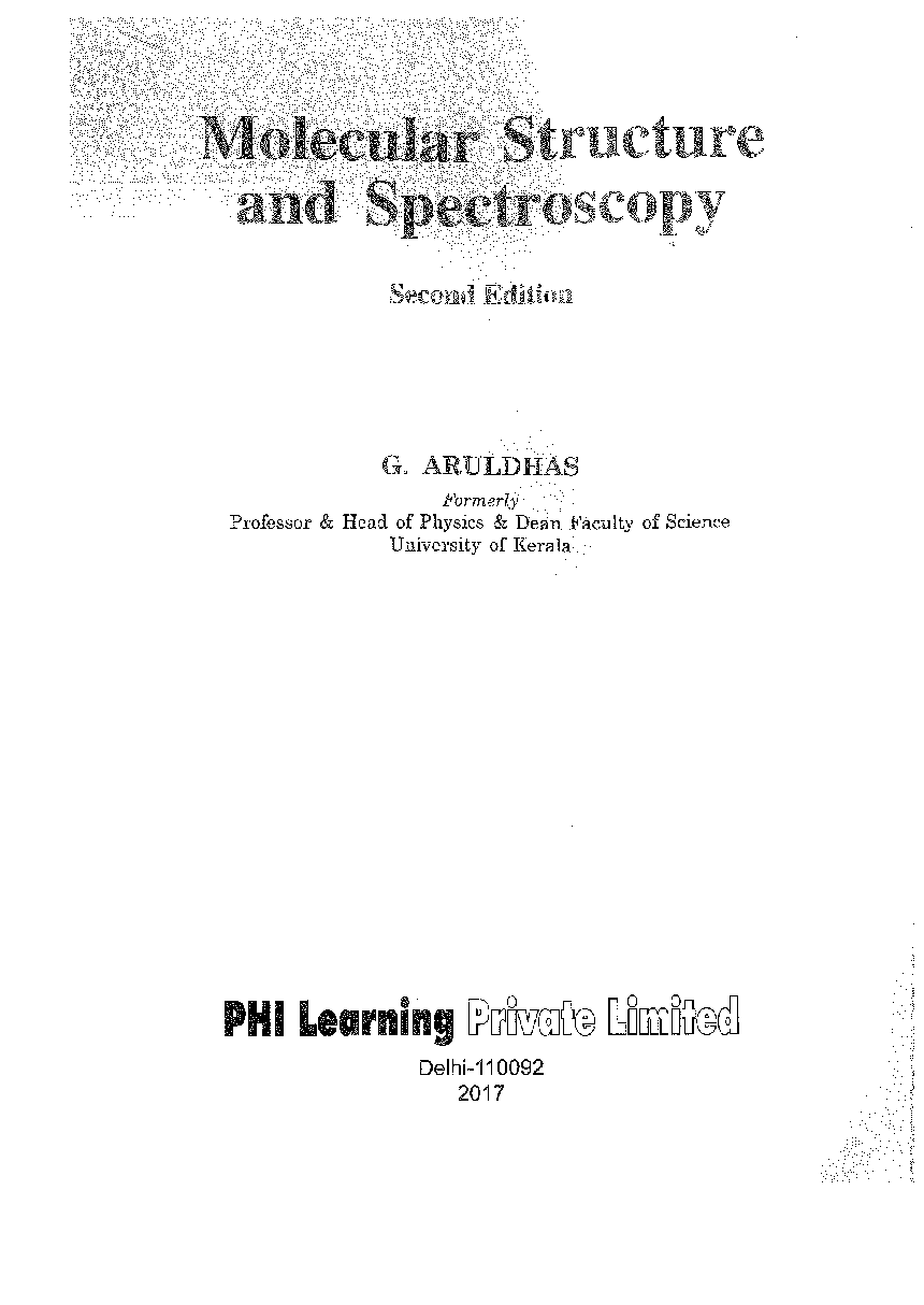 Download Molecular Structure And Spectroscopy PDF Online 2020 by G