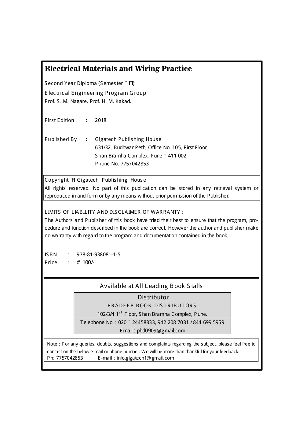 Download Electrical Materials And Wiring Practice PDF Online 2020