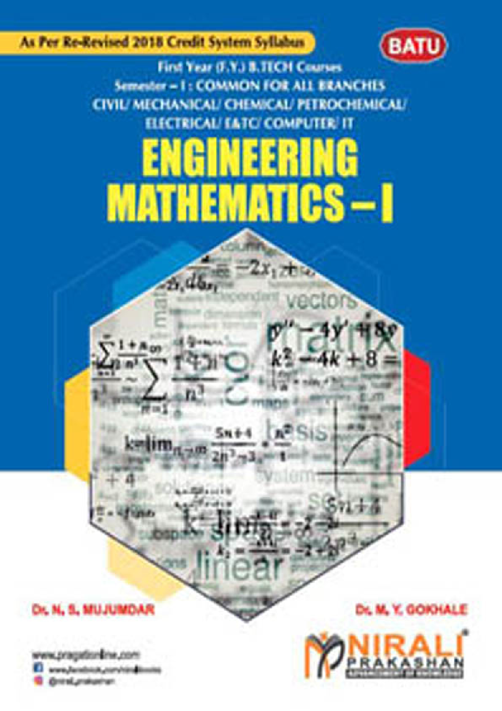 Download Engineering Mathematics I by Dr. N. S. Mujumdar, Dr. M. Y