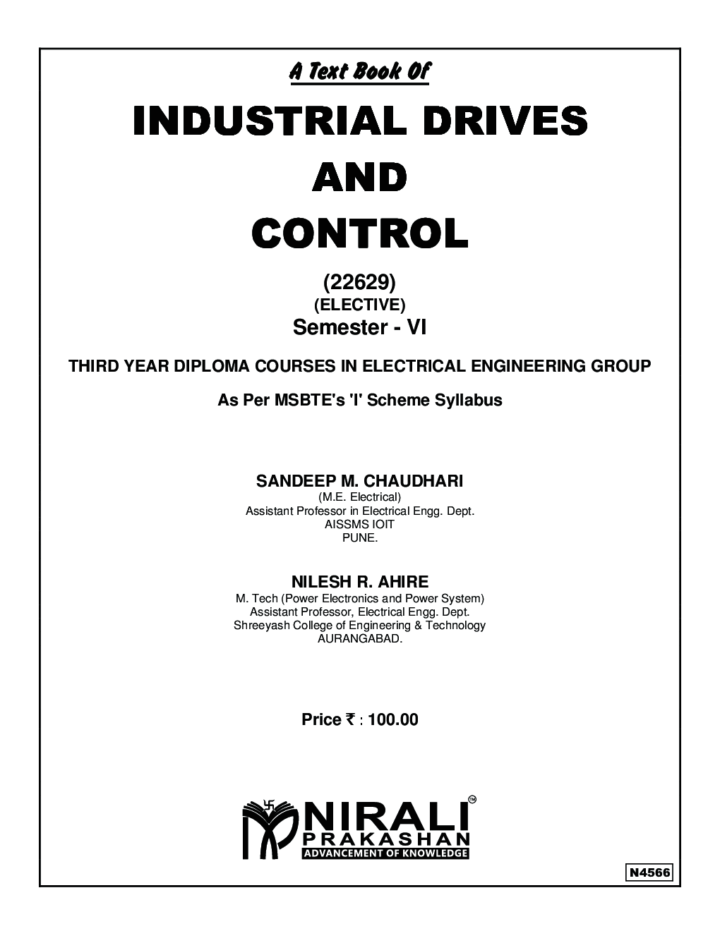 Download Industrial Drives And Control by Sandeep M. Chaudhari, Nilesh