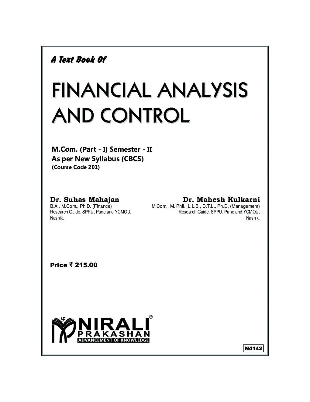 Download Financial Analysis And Control PDF Online 2021