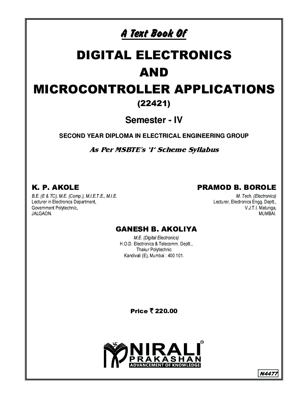 Download Digital Electronics And Microcontroller Applications by K. P