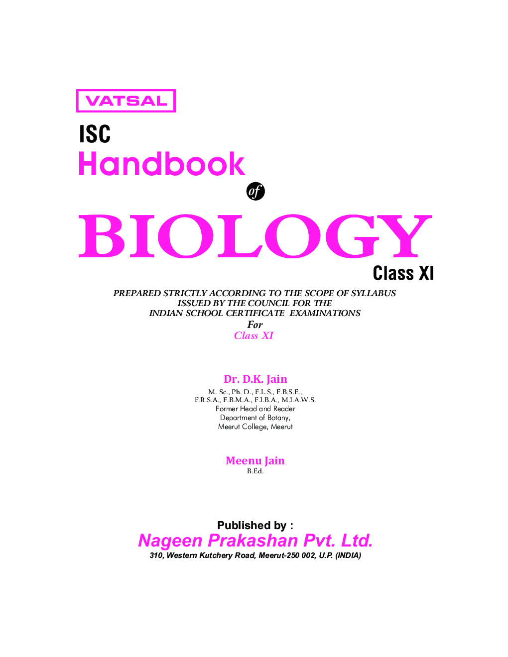 NOOTAN ISC Biology-XII (2023-24 EXAMINATION) Nageen.