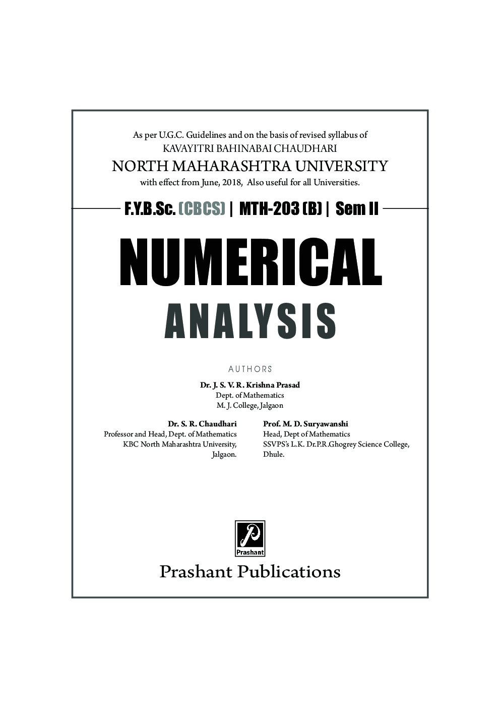 Download Prashant Publications Numerical Analysis PDF Online 2020