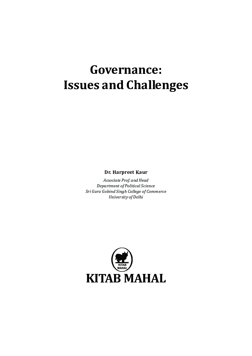 Download Governance Issues And Challenges PDF Online by Dr. Harpreet Kaur