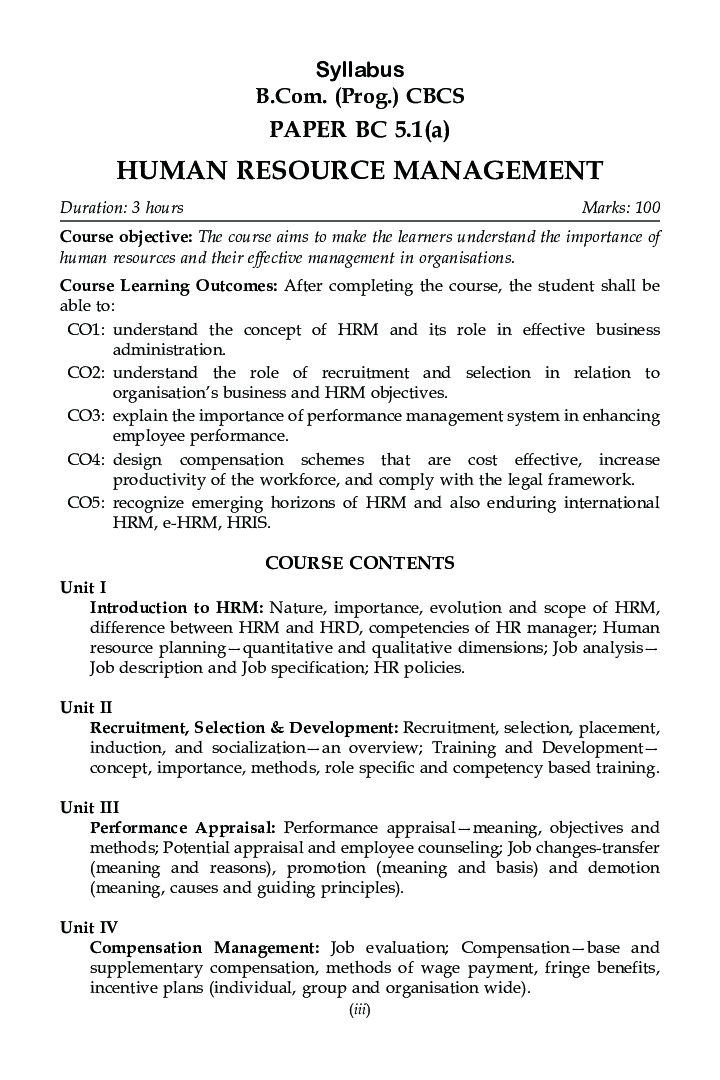 Download Human Resource Management For Prog Semester 5 For Delhi