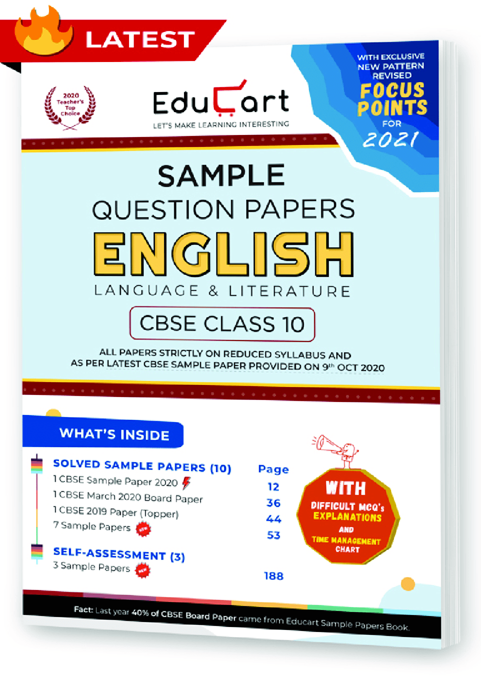 Download Educart CBSE Class 10 English Language & Literature Sample Question Papers 2021 PDF Online