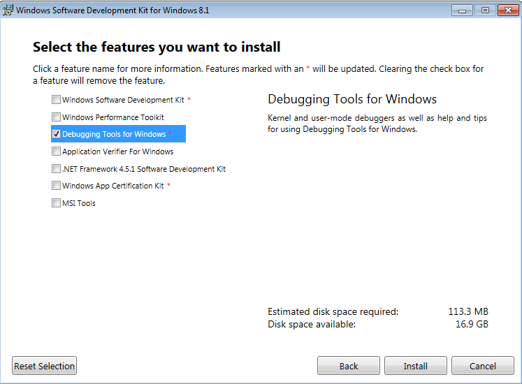 Installing Windows Debugging tools LeanSentry