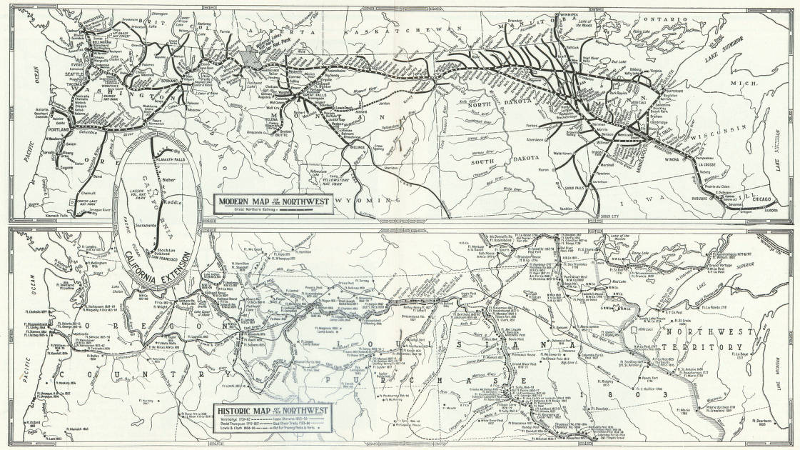 Great Northern Railway Map Map Of The World