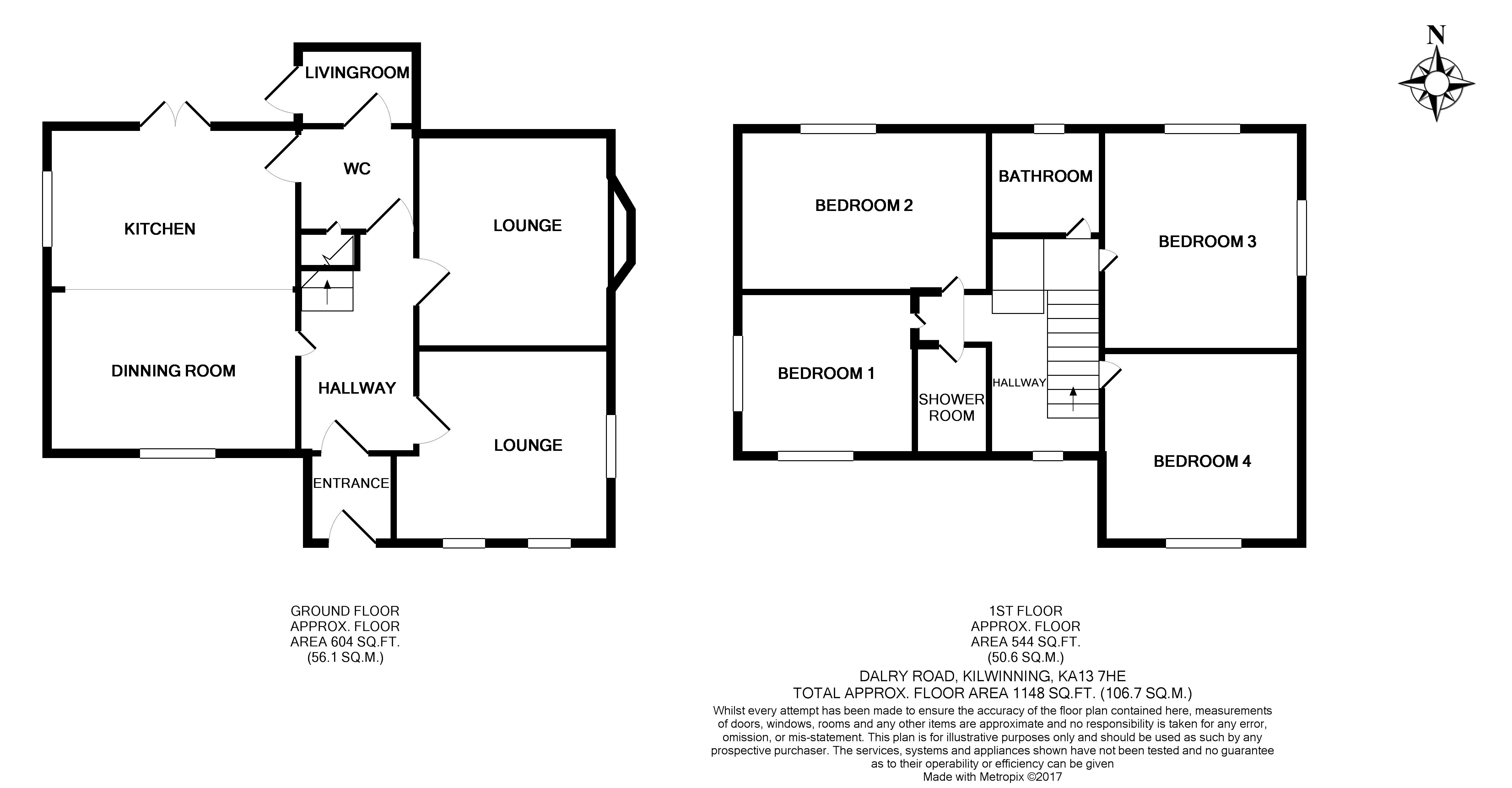 Floor Plan for Dalry Road, Kilwinning, KA13 7HE