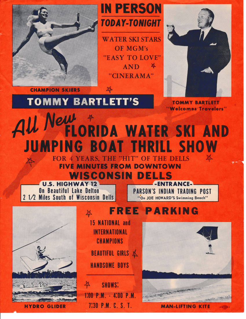 TOMMY BARTLETT WISCONSIN DELLS Old Time Sign By Borum Possum County Folk Art Gallery