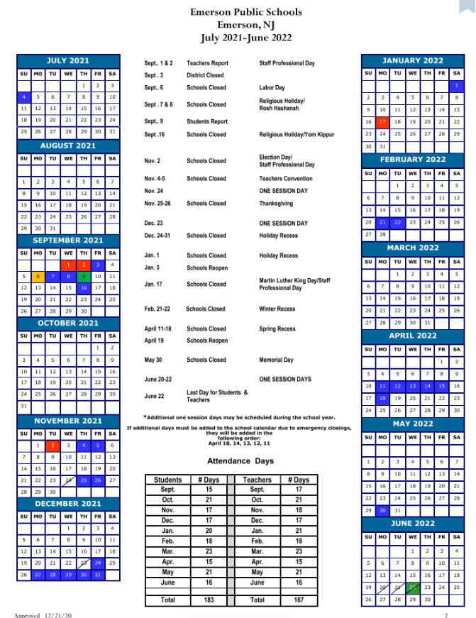 emerson academic calendar fall 2023 Academic Calendar 2022-2023 - Emerson Board Of Education