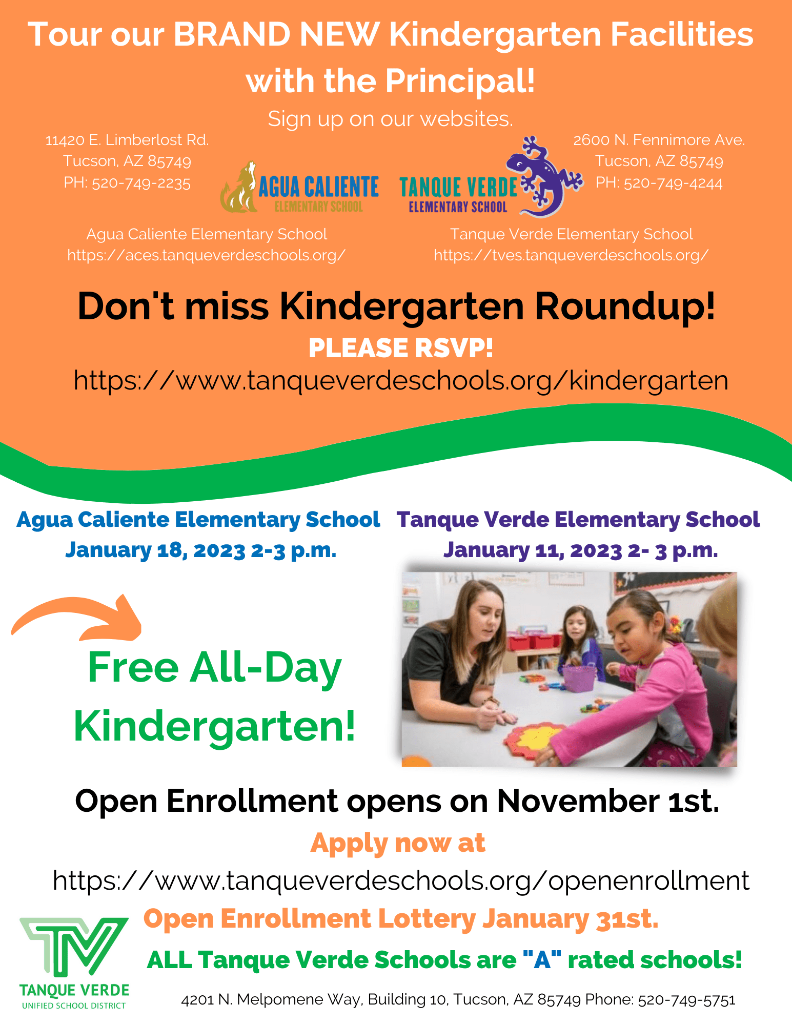 It’s time for Tanque Verde USD’s Kindergarten Roundup