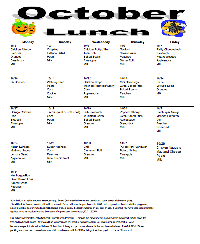 Lunch Menus