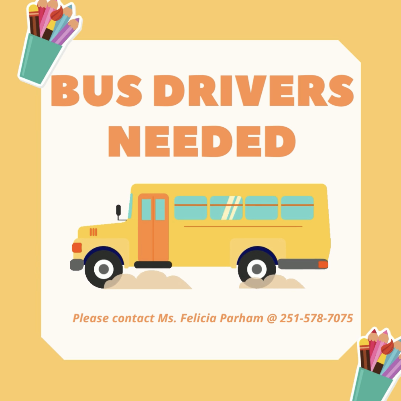 Bus Drivers Needed
