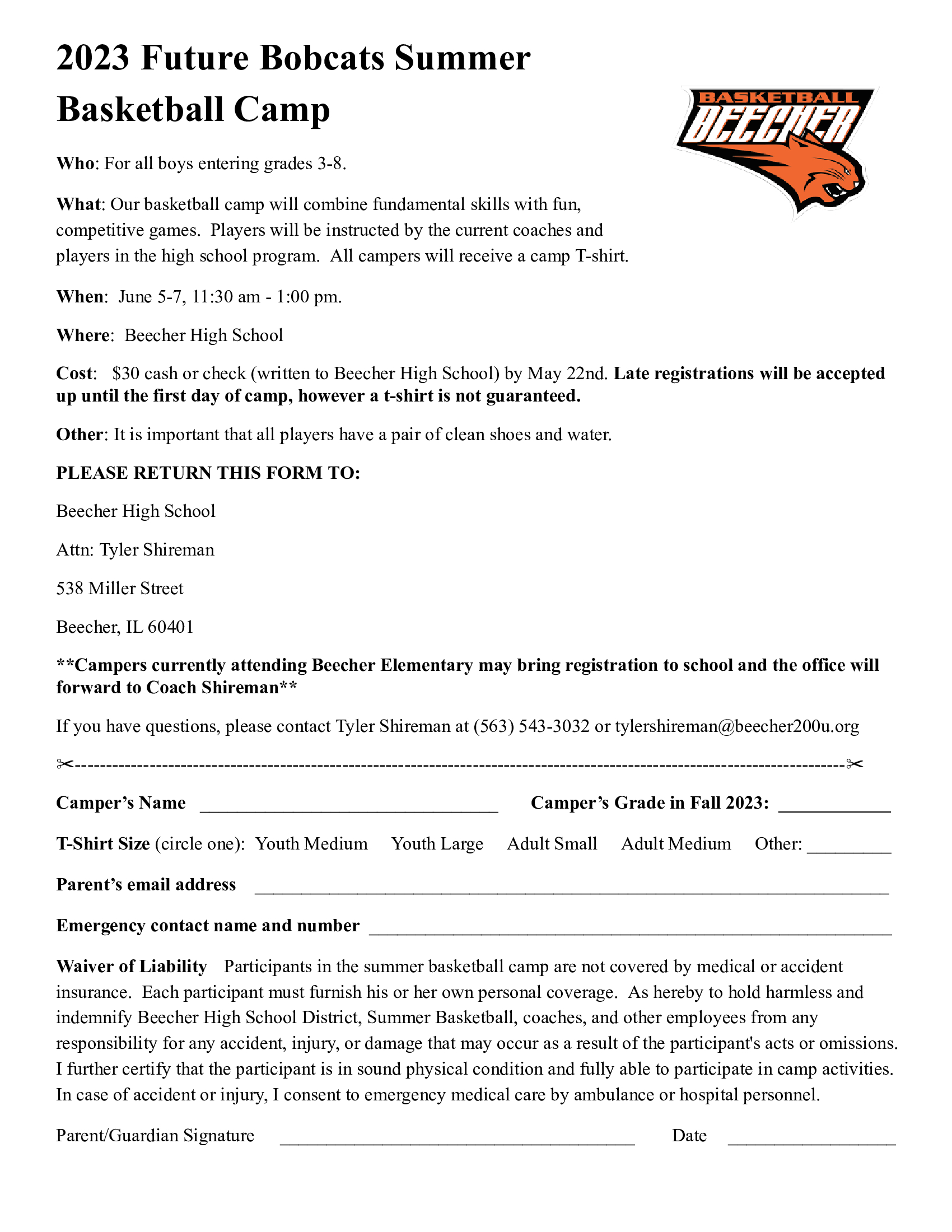 BES / BJHS Summer Basketball Camp